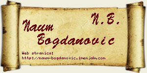Naum Bogdanović vizit kartica